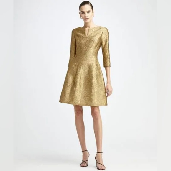 ♡$3,900 OSCAR DE LA RENTA GORGEOUS SILK LINED RUNWAY DRESS US 10 - Picture 8 of 9